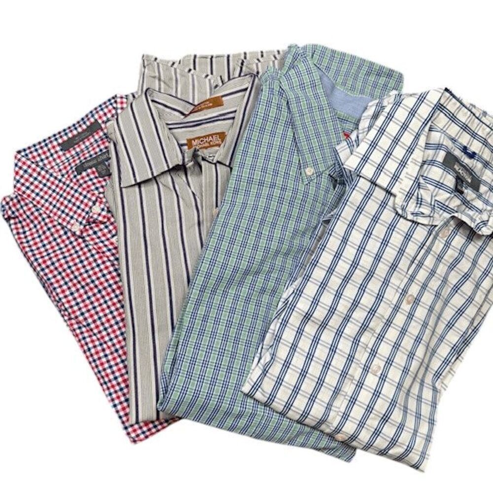 Bundle of 4 Men's Dress Shirts Michael Kors, Nordstrom, Kenneth‎ Cole Size Large